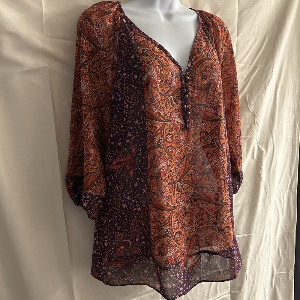 New Medium Chaps Paisley Multi Top #1918*8 - Picture 4 of 7
